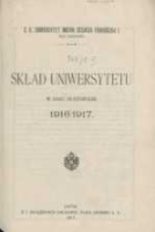 Skład Uniwersytetu w roku akademickim 1916/1917. C.K Uniwersytet im. Cesarza Franciszka I we Lwowie