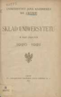 Skład Uniwersytetu w roku szkolnym 1920/1921. Uniwersytet Jana Kazimierza we Lwowie