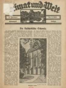 Heimat und Welt: Heimatpost: Beilage 1935.01.05 Nr1