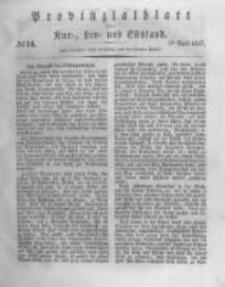 Provinzialblatt f&uuml;r Kur-, Liv- und Esthland. 1837.04.08 No14
