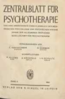 Zentralblatt für Psychotherapie: und ihre Grenzgebiete einschliesslich der medizinischen Psychologie und psychischen Hygiene: Organ der Allgemeinen Ärztlichen G eesellschaft für Psychotherapie 1930 Bd.3
