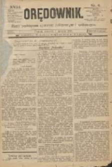 Orędownik: pismo poświęcone sprawom politycznym i spółecznym 1888.01.05 R.18 Nr4