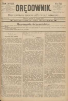 Orędownik: pismo poświęcone sprawom politycznym i spółecznym 1888.03.24 R.18 Nr70