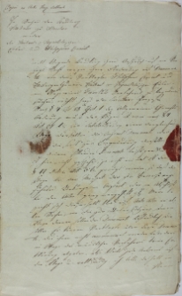 Kopia listu w sprawie Handlu Molinarych 26.10.1820