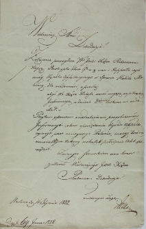 List do ks. proboszcza Szpetkowskiego 11.01.1822