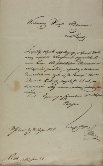 List do ks. proboszcza Szpetkowskiego 21.09.1822
