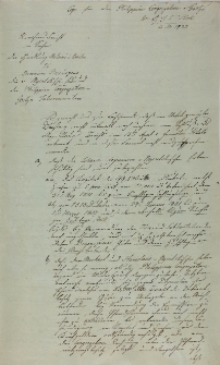 Dokument Molinarego dotyczący sporu o dobra Drzenczewa 25.11.1822