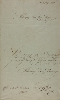 List do ks. proboszcza Szpetkowskiego 28.04.1823
