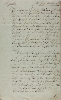 Kopia dokumentu w sprawie sporu o dobra Drzenczewa przesłana do Kongregacji św. Filipa Neri 2.10.1821