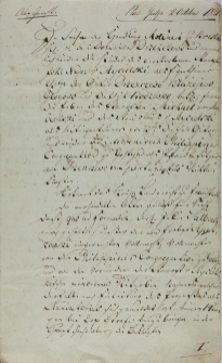 Kopia dokumentu w sprawie sporu o dobra Drzenczewa przesłana do Kongregacji św. Filipa Neri 2.10.1821