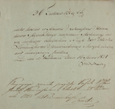 Pokwitowanie za koszta w sprawie sukcesorów Stanisława Mycielskiego naprzeciw Molinary