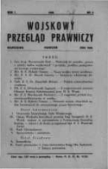 Wojskowy Przegląd Prawniczy: miesięcznik wydawany przez Departament Sprawiedliwości M. S. Wojsk. oraz Sekcję Prawniczą Towarzystwa Wiedzy Wojskowej. 1928 R.1 nr2