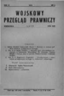 Wojskowy Przegląd Prawniczy: miesięcznik wydawany przez Departament Sprawiedliwości M. S. Wojsk. oraz Sekcję Prawniczą Towarzystwa Wiedzy Wojskowej. 1929 R.2 nr2
