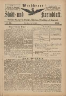 Wreschener Stadt und Kreisblatt: amtlicher Anzeiger für Wreschen, Miloslaw, Strzalkowo und Umgegend 1897.04.28 Nr34