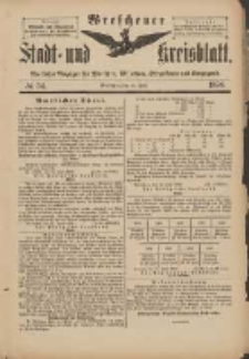 Wreschener Stadt und Kreisblatt: amtlicher Anzeiger für Wreschen, Miloslaw, Strzalkowo und Umgegend 1898.06.29 Nr54