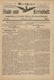 Wreschener Stadt und Kreisblatt: amtlicher Anzeiger f&uuml;r Wreschen, Miloslaw, Strzalkowo und Umgegend 1898.07.27 Nr62