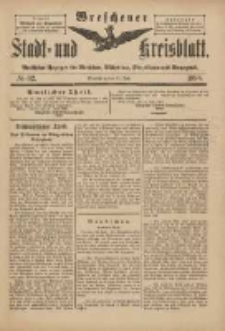 Wreschener Stadt und Kreisblatt: amtlicher Anzeiger für Wreschen, Miloslaw, Strzalkowo und Umgegend 1898.07.27 Nr62