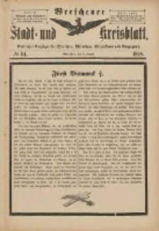 Wreschener Stadt und Kreisblatt: amtlicher Anzeiger für Wreschen, Miloslaw, Strzalkowo und Umgegend 1898.08.03 Nr64