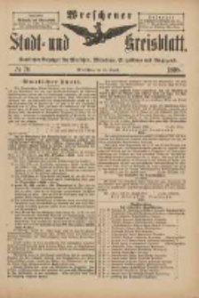 Wreschener Stadt und Kreisblatt: amtlicher Anzeiger f&uuml;r Wreschen, Miloslaw, Strzalkowo und Umgegend 1898.08.24 Nr70
