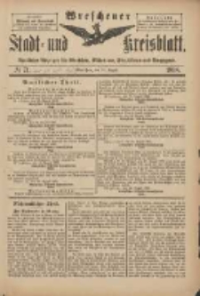 Wreschener Stadt und Kreisblatt: amtlicher Anzeiger f&uuml;r Wreschen, Miloslaw, Strzalkowo und Umgegend 1898.08.27 Nr71