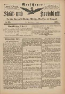 Wreschener Stadt und Kreisblatt: amtlicher Anzeiger für Wreschen, Miloslaw, Strzalkowo und Umgegend 1898.08.31 Nr72