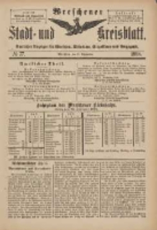Wreschener Stadt und Kreisblatt: amtlicher Anzeiger f&uuml;r Wreschen, Miloslaw, Strzalkowo und Umgegend 1898.09.17 Nr77