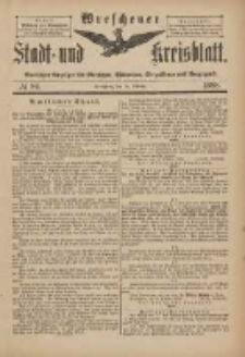 Wreschener Stadt und Kreisblatt: amtlicher Anzeiger für Wreschen, Miloslaw, Strzalkowo und Umgegend 1898.10.15 Nr86