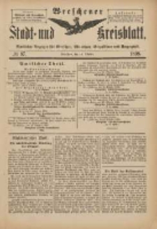 Wreschener Stadt und Kreisblatt: amtlicher Anzeiger f&uuml;r Wreschen, Miloslaw, Strzalkowo und Umgegend 1898.10.19 Nr87