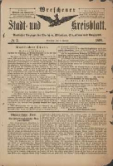 Wreschener Stadt und Kreisblatt: amtlicher Anzeiger für Wreschen, Miloslaw, Strzalkowo und Umgegend 1899.01.07 Nr2