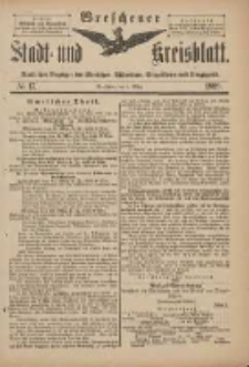 Wreschener Stadt und Kreisblatt: amtlicher Anzeiger für Wreschen, Miloslaw, Strzalkowo und Umgegend 1899.03.01 Nr17