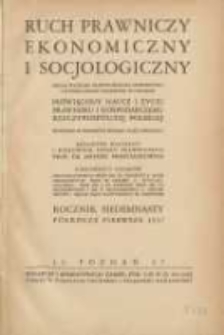 Ruch Prawniczy Ekonomiczny i Socjologiczny: organ Wydziału Prawno-Ekonomicznego Uniwersytetu i Wyższej Szkoły Handlowej w Poznaniu: poświęcony nauce i życiu prawnemu i gospodarczemu Rzeczypospolitej Polskiej 1937 R.17 I p&oacute;łrocze