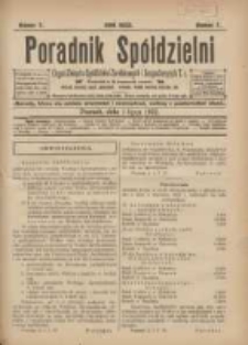 Poradnik Spółdzielni: organ Związku Spółdzielni Zarobkowych i Gospodarczych 1922.07.01 R.29 Nr7