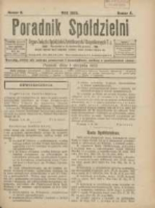 Poradnik Sp&oacute;łdzielni: organ Związku Sp&oacute;łdzielni Zarobkowych i Gospodarczych 1923.08.01 R.30 Nr8