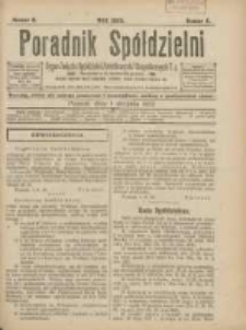 Poradnik Spółdzielni: organ Związku Spółdzielni Zarobkowych i Gospodarczych 1923.08.01 R.30 Nr8