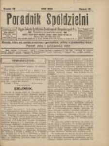 Poradnik Sp&oacute;łdzielni: organ Związku Sp&oacute;łdzielni Zarobkowych i Gospodarczych 1923.10.01 R.30 Nr10