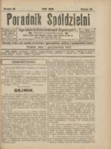 Poradnik Spółdzielni: organ Związku Spółdzielni Zarobkowych i Gospodarczych 1923.10.01 R.30 Nr10
