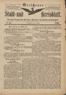 Wreschener Stadt und Kreisblatt: amtlicher Anzeiger für Wreschen, Miloslaw, Strzalkowo und Umgegend 1899.03.15 Nr21