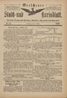 Wreschener Stadt und Kreisblatt: amtlicher Anzeiger für Wreschen, Miloslaw, Strzalkowo und Umgegend 1899.04.15 Nr31