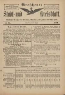 Wreschener Stadt und Kreisblatt: amtlicher Anzeiger für Wreschen, Miloslaw, Strzalkowo und Umgegend 1899.08.09 Nr65