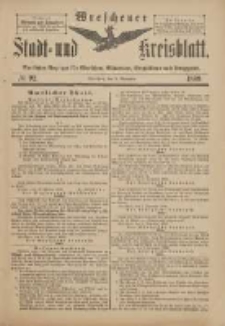 Wreschener Stadt und Kreisblatt: amtlicher Anzeiger für Wreschen, Miloslaw, Strzalkowo und Umgegend 1899.11.08 Nr92
