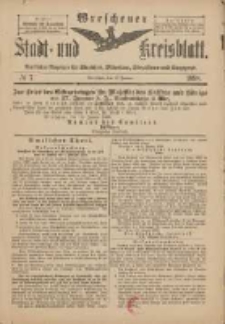Wreschener Stadt und Kreisblatt: amtlicher Anzeiger f&uuml;r Wreschen, Miloslaw, Strzalkowo und Umgegend 1898.01.22 Nr7
