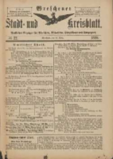 Wreschener Stadt und Kreisblatt: amtlicher Anzeiger f&uuml;r Wreschen, Miloslaw, Strzalkowo und Umgegend 1898.03.12 Nr22