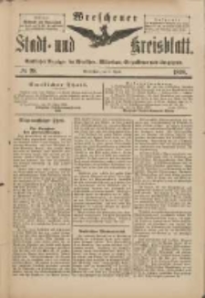 Wreschener Stadt und Kreisblatt: amtlicher Anzeiger f&uuml;r Wreschen, Miloslaw, Strzalkowo und Umgegend 1898.04.02 Nr28