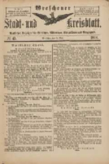 Wreschener Stadt und Kreisblatt: amtlicher Anzeiger f&uuml;r Wreschen, Miloslaw, Strzalkowo und Umgegend 1898.05.21 Nr43