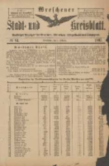 Wreschener Stadt und Kreisblatt: amtlicher Anzeiger für Wreschen, Miloslaw, Strzalkowo und Umgegend 1897.10.09 Nr84