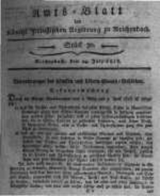 Amts-Blatt der K&ouml;niglichen Preussischen Regierung zu Reichenbach. 1818.07.24 St&uuml;ck 30