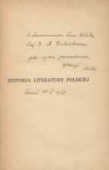 Historja literatury polskiej T. 1 Literatura Polski Niepodległej