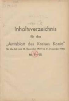 Amtsblatt für den Landkreis Konin 1939.11.18 Nr1