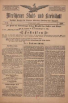 Wreschener Stadt und Kreisblatt: amtlicher Anzeiger f&uuml;r Wreschen, Miloslaw, Strzalkowo und Umgegend 1909.01.16 Nr7