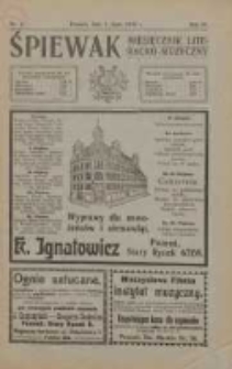 Śpiewak: miesięcznik literacko-muzyczny 1910.07.01 R.4 Nr7